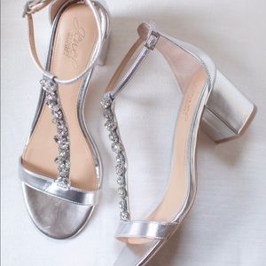 Silver, Jewel by Badgel Mischka sandals